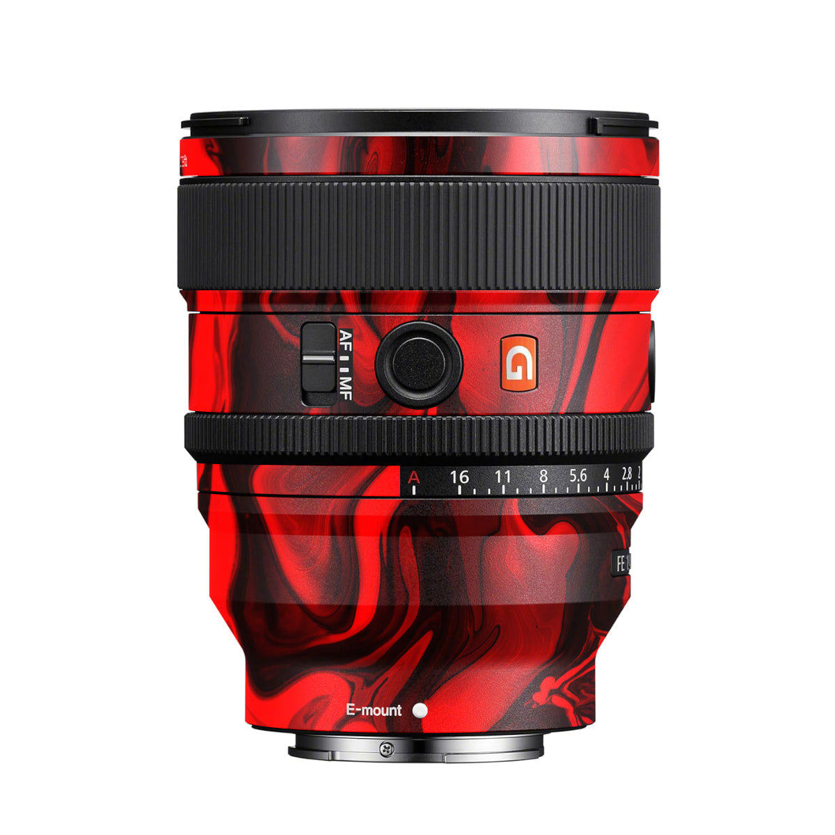 Red Lava Flow Sony FE 24mm F/1.4 GM Camera Lens Skin