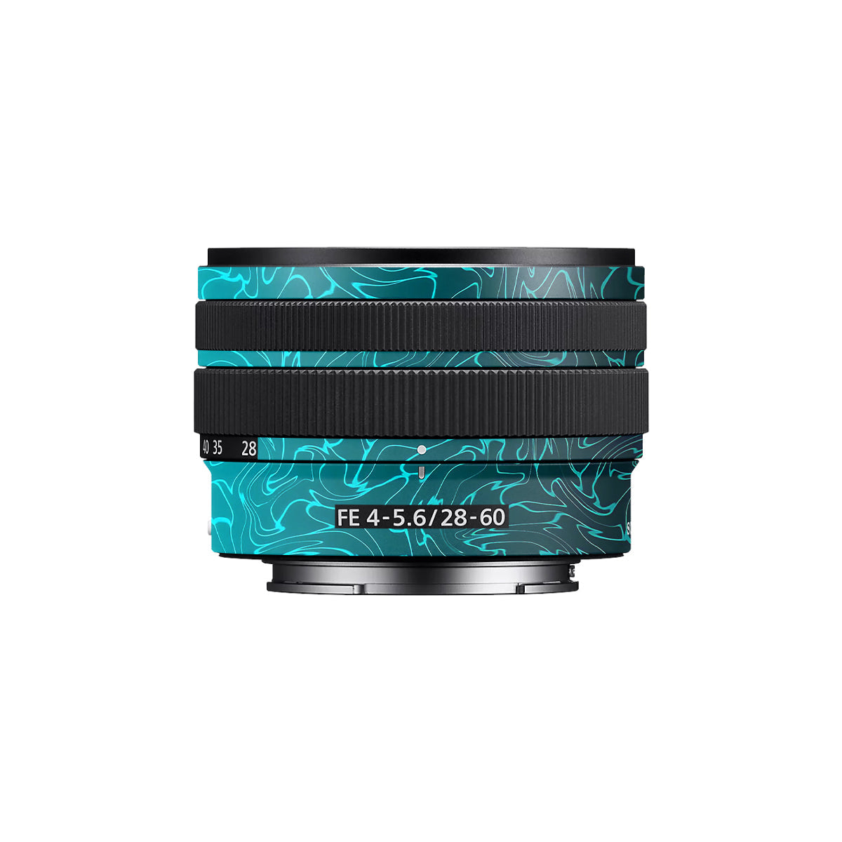 Cyan Blue to Black Gradient Sony FE 28-60mm F/4-5.6 Camera Lens Skin