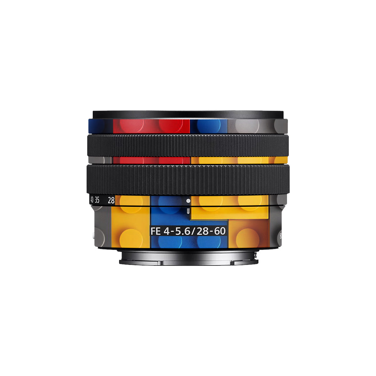Colorful LEGO Brick Wall Pattern Sony FE 28-60mm F/4-5.6 Camera Lens Skin