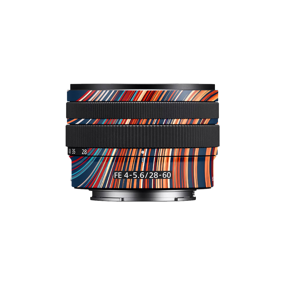 Retro Abstract Striped Swirl Sony FE 28-60mm F/4-5.6 Camera Lens Skin