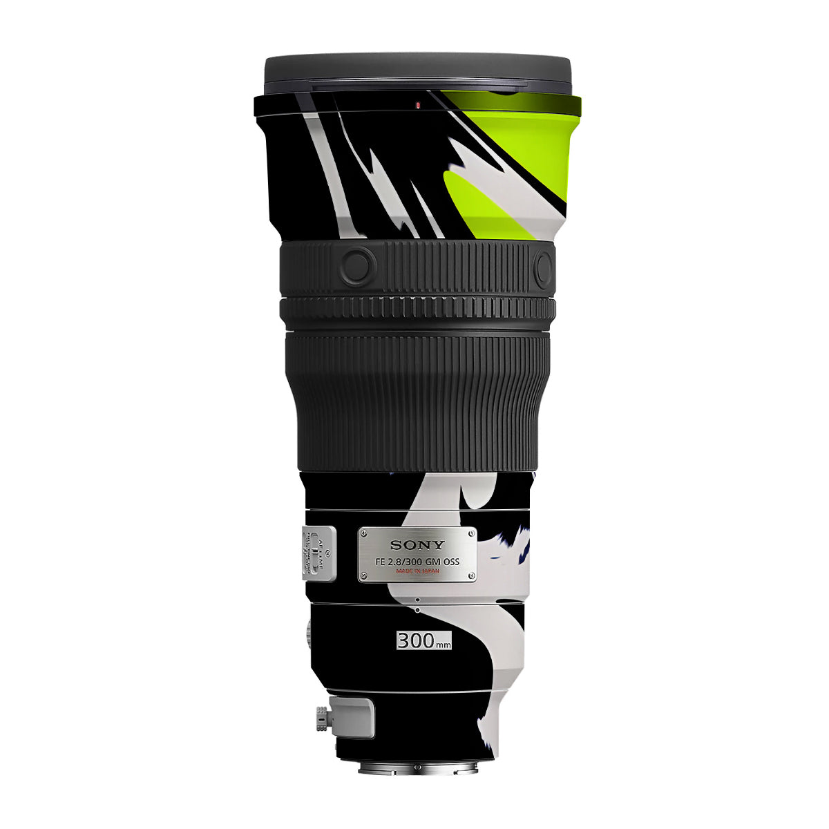 Neon Green and Black Pattern Sony FE 300mm F/2.8 GM OSS Camera Lens Skin