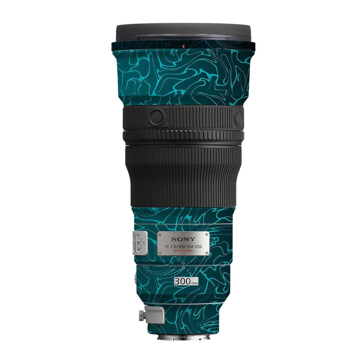 Cyan Blue to Black Gradient Sony FE 300mm F/2.8 GM OSS Camera Lens Skin