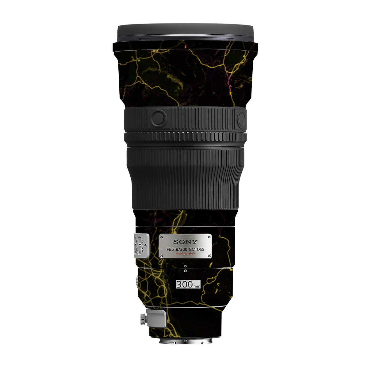 Electric Gold Veins Sony FE 300mm F/2.8 GM OSS Camera Lens Skin