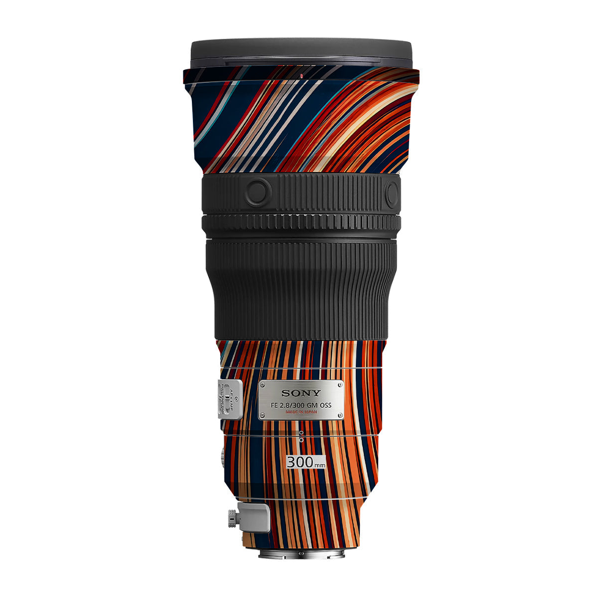 Retro Abstract Striped Swirl Sony FE 300mm F/2.8 GM OSS Camera Lens Skin