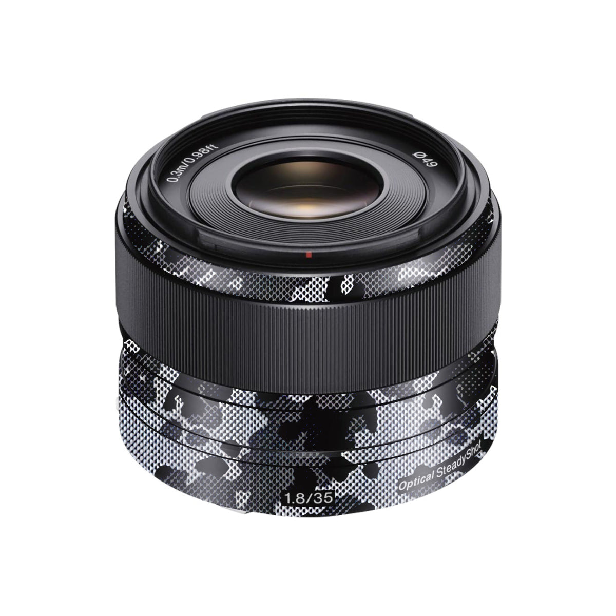 Stealth Grey Camo Sony FE 35mm F/1.8 Camera Lens Skin