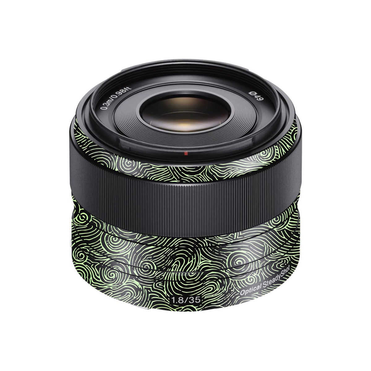Green Spirals Sony FE 35mm F/1.8 Camera Lens Skin