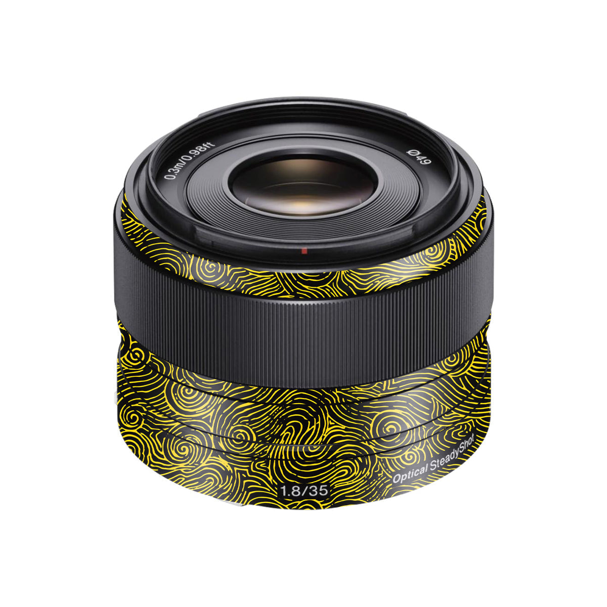 Yellow Spirals Sony FE 35mm F/1.8 Camera Lens Skin
