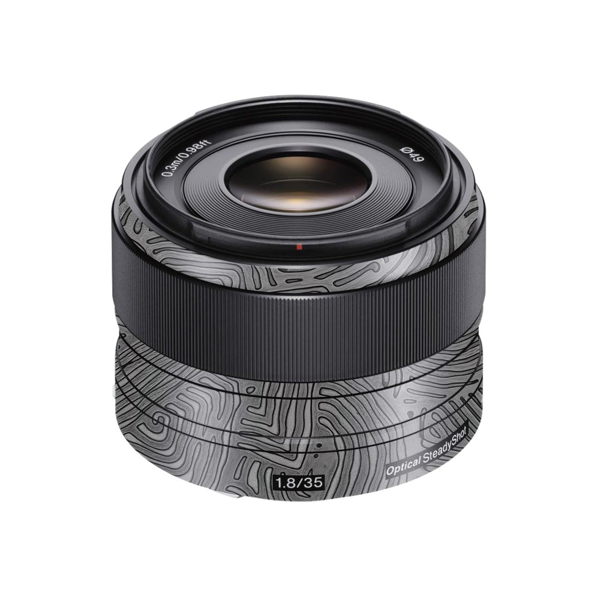 Monochrome Line Maze Sony FE 35mm F/1.8 Camera Lens Skin