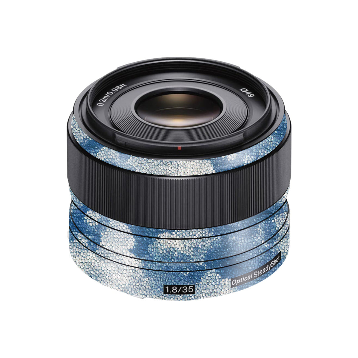 Blue Watercolor Fabric Sony FE 35mm F/1.8 Camera Lens Skin