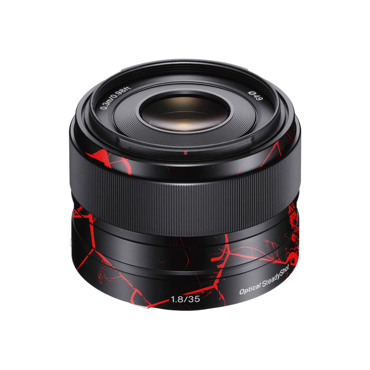 Red Neural Grid Sony FE 35mm F/1.8 Camera Lens Skin