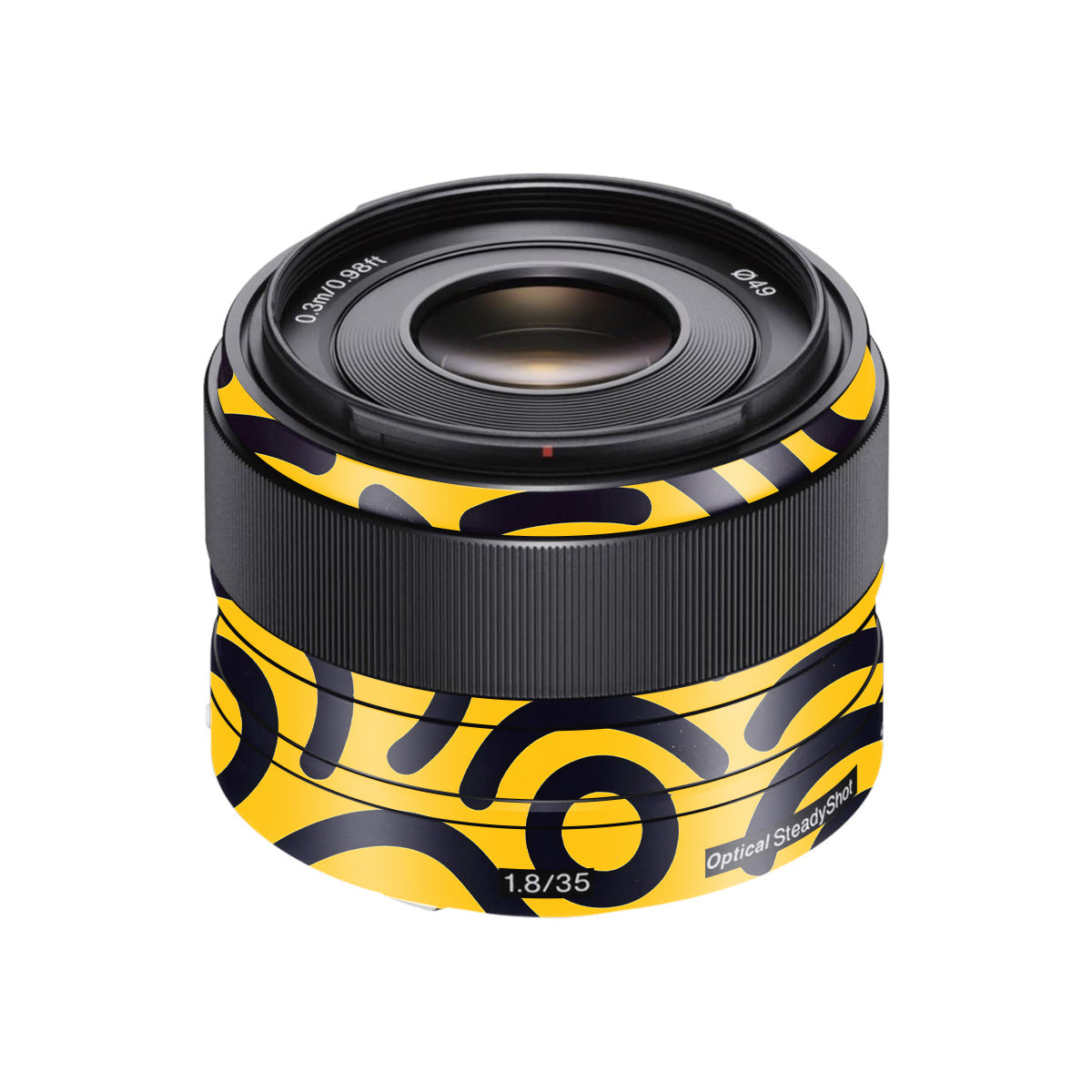 Minimal Yellow Wave Sony FE 35mm F/1.8 Camera Lens Skin