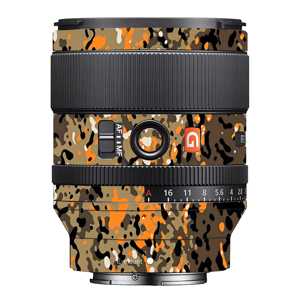Orange Brown Spot Sony 35mm 1.4 Camera Lens Skin