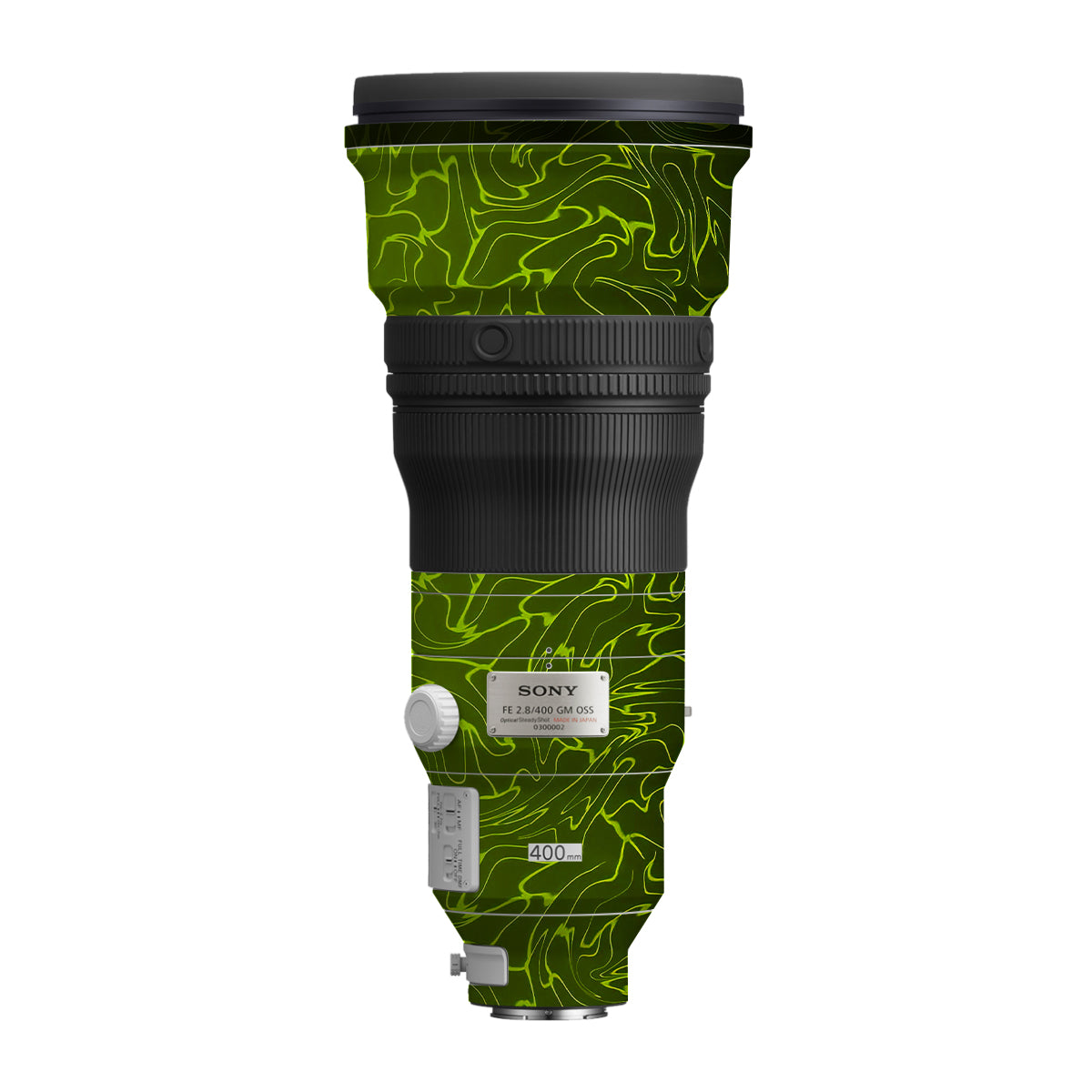 Lime Yellow to Black Gradient Sony FE 400mm F/2.8 GM Camera Lens Skin