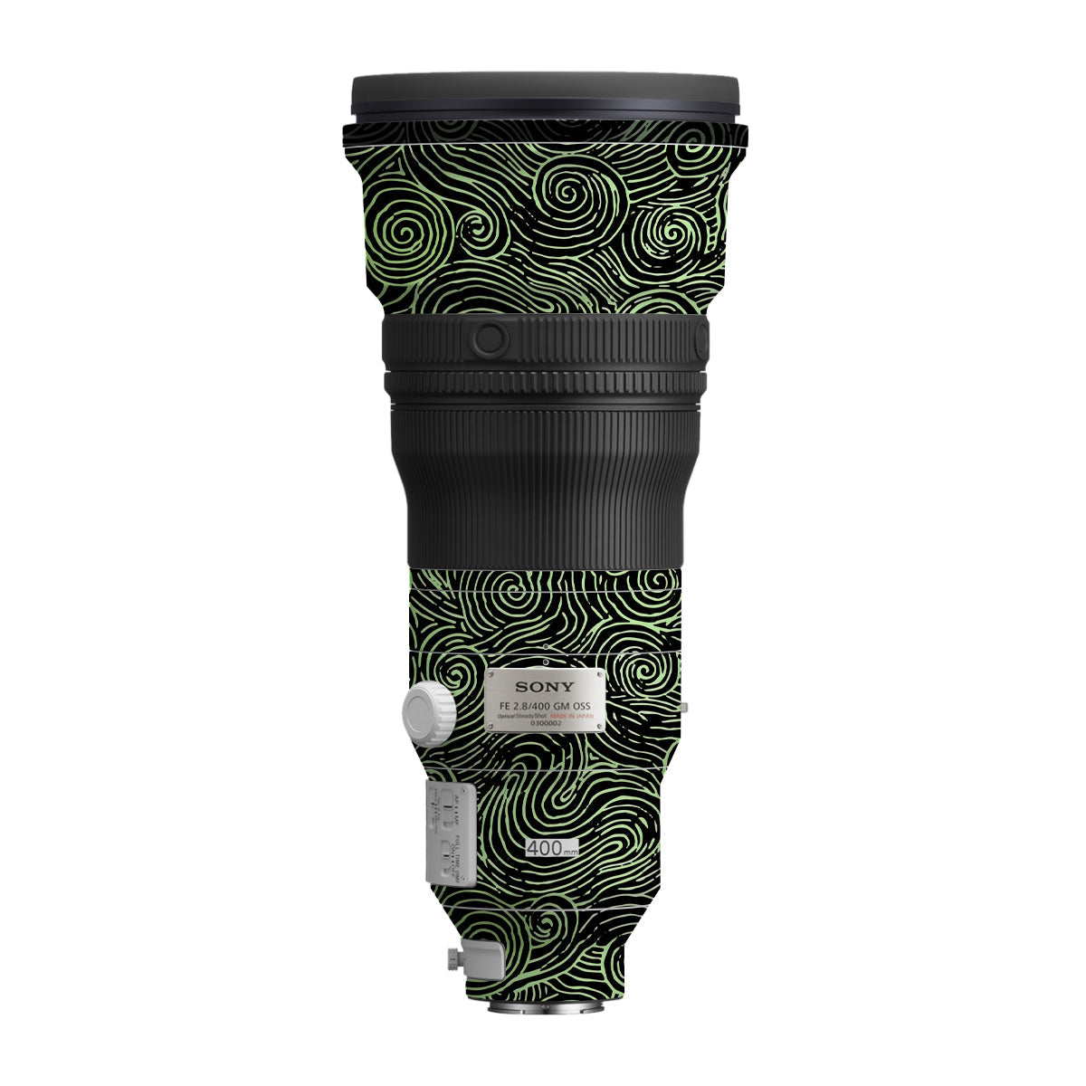 Green Spirals Sony FE 400mm F/2.8 GM Camera Lens Skin