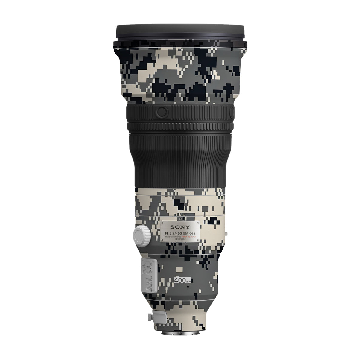 Grey Black Pixel Sony FE 400mm F/2.8 GM Camera Lens Skin