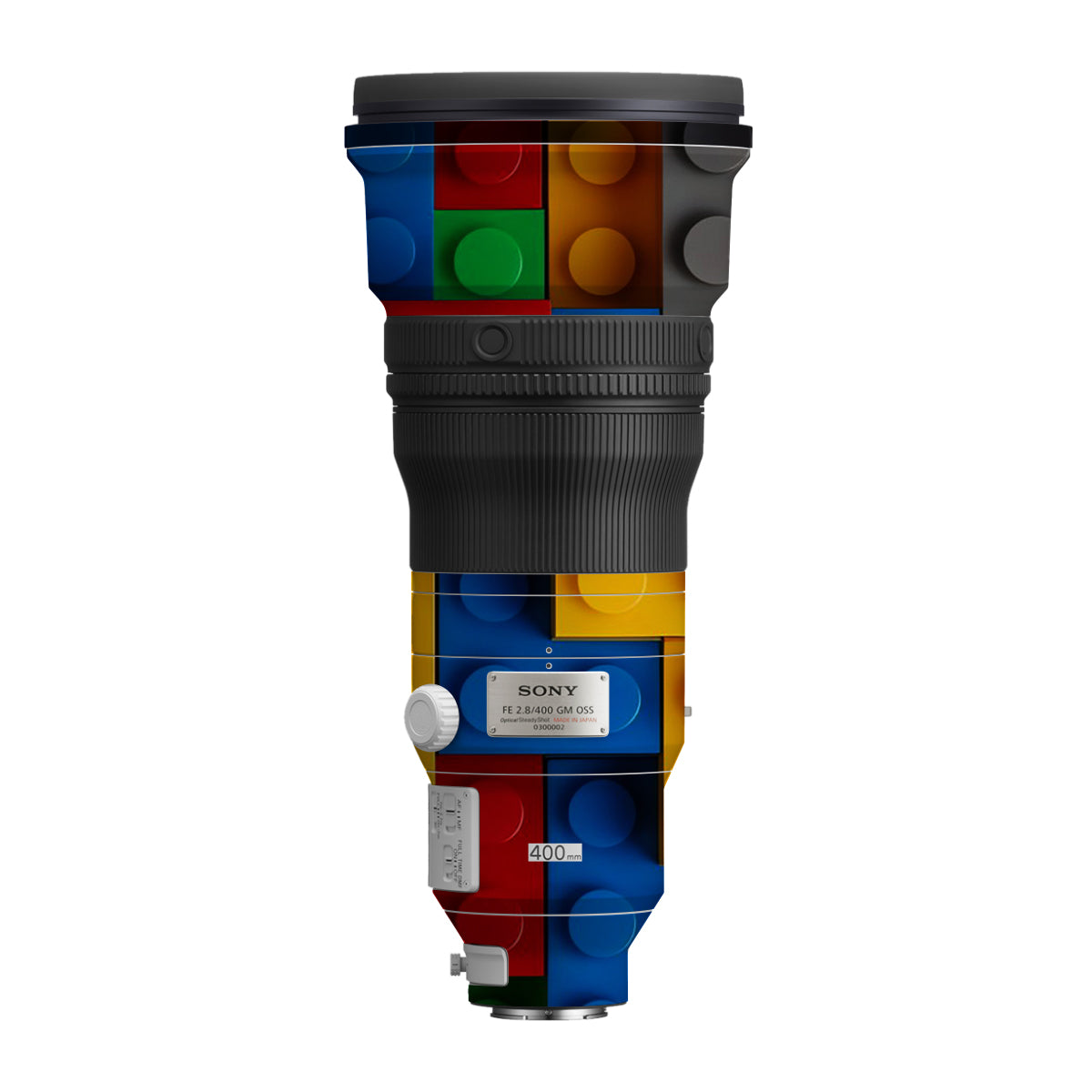 Colorful LEGO Brick Wall Pattern Sony FE 400mm F/2.8 GM Camera Lens Skin