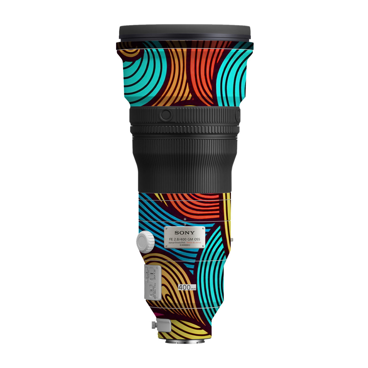 Retro Colorful Doodle Art Pattern Sony FE 400mm F/2.8 GM Camera Lens Skin