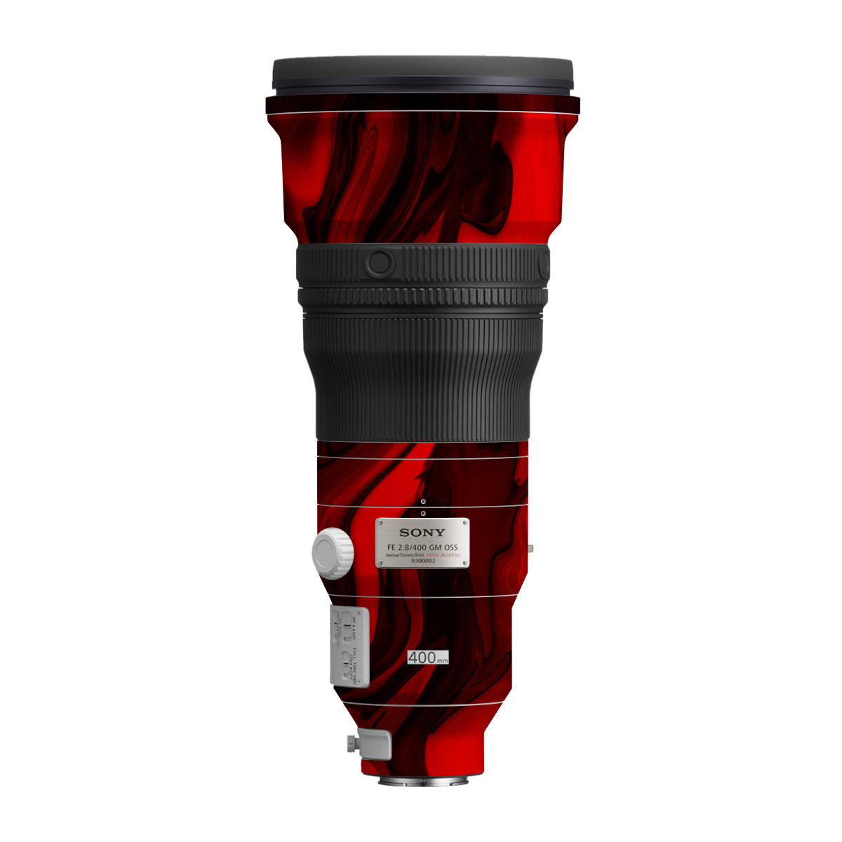 Red Lava Flow Sony FE 400mm F/2.8 GM Camera Lens Skin