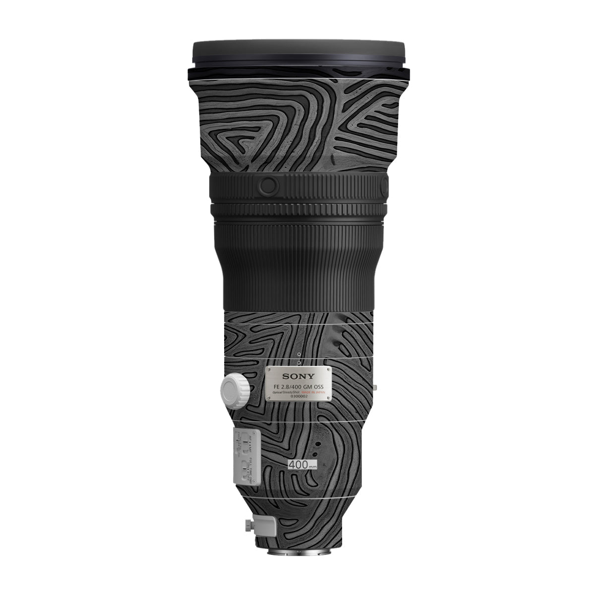 Monochrome Line Maze Sony FE 400mm F/2.8 GM Camera Lens Skin