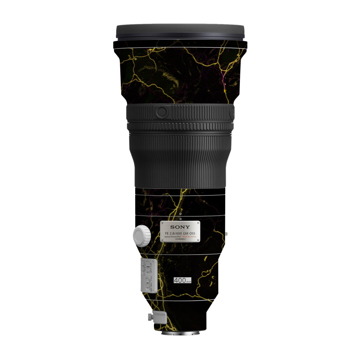 Electric Gold Veins Sony FE 400mm F/2.8 GM Camera Lens Skin