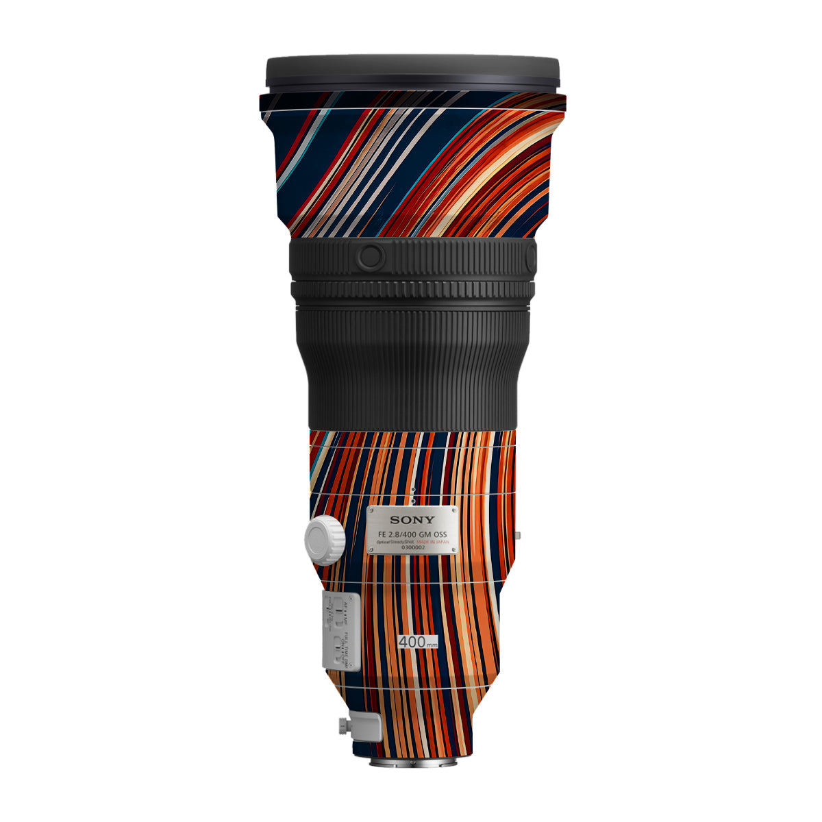 Retro Abstract Striped Swirl Sony FE 400mm F/2.8 GM Camera Lens Skin