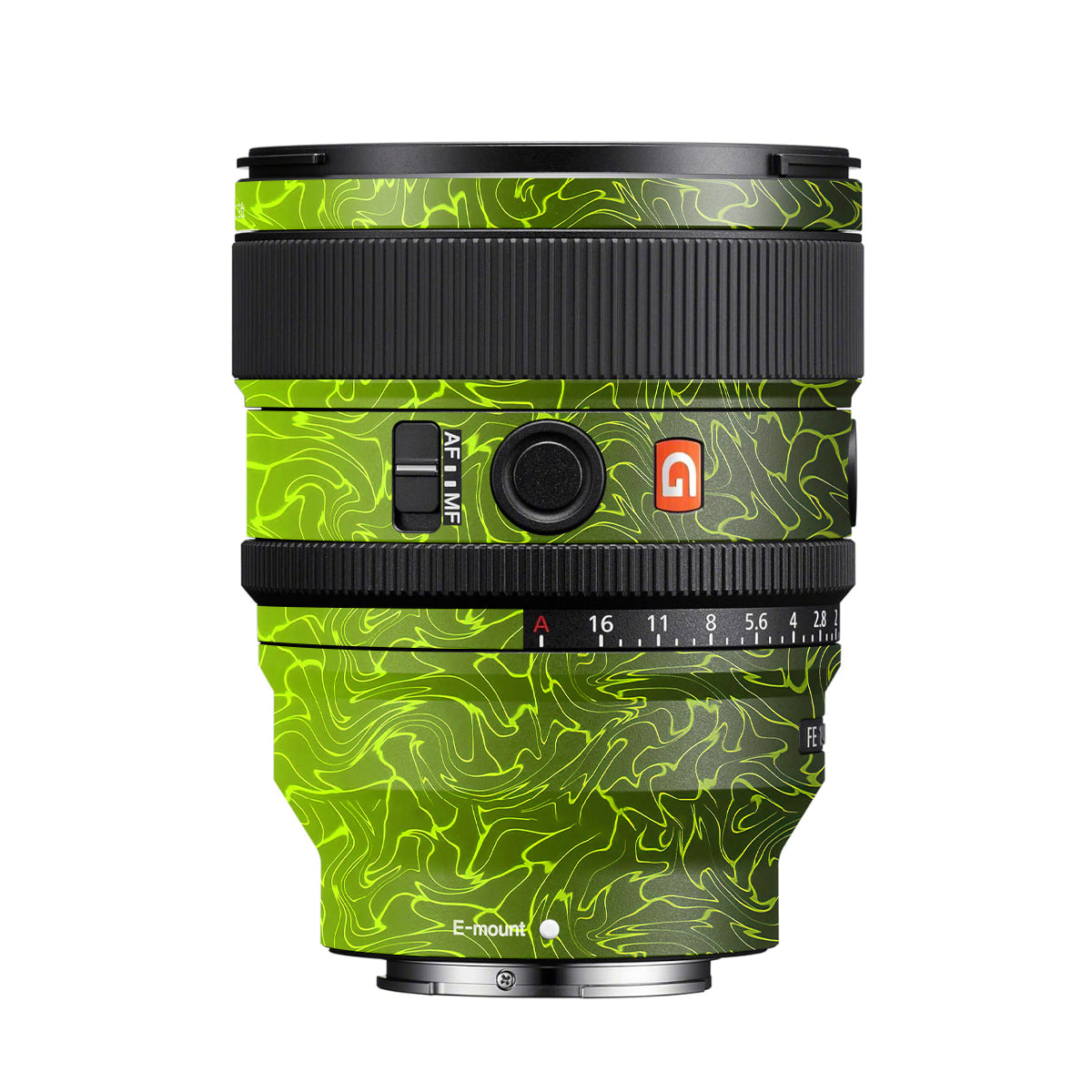 Lime Yellow to Black Gradient Sony FE 50mm F/1.2 GM Camera Lens Skin