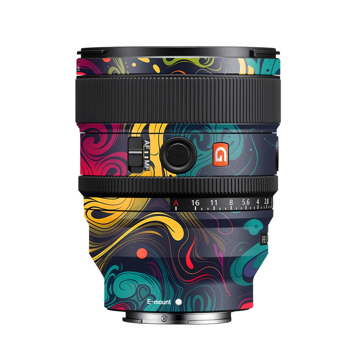 Psychedelic Color Swirl Sony FE 50mm F/1.2 GM Camera Lens Skin