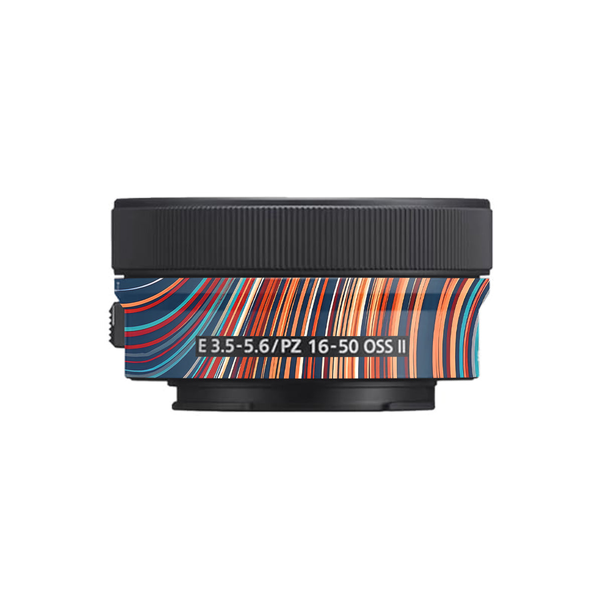 Retro Abstract Striped Swirl Sony E 16-50mm F/3.5-5.6 Camera Lens Skin