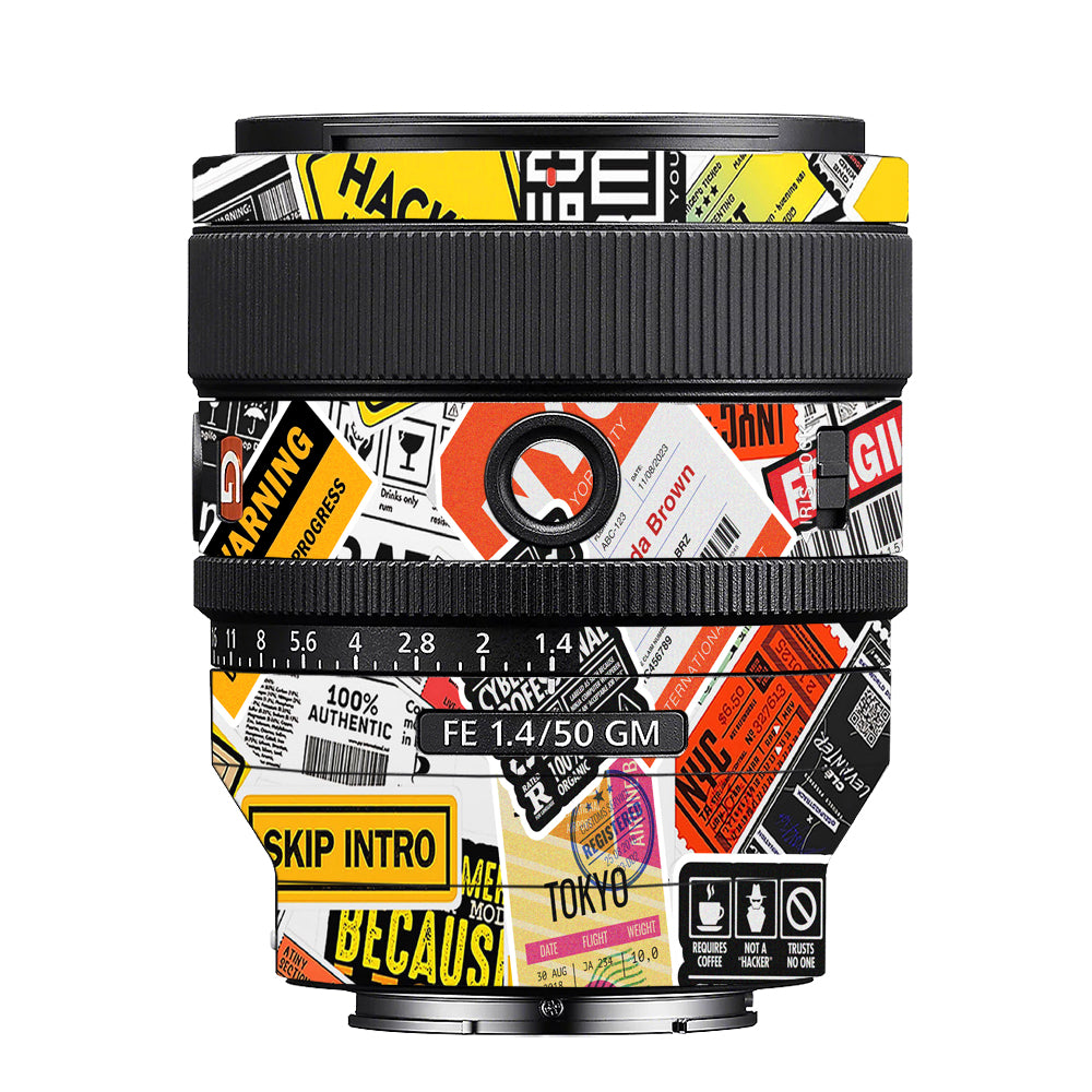 Tech Aesthetic Sticker Collage Sony FE 50mm f/1.4 GM Camera Lens Skin