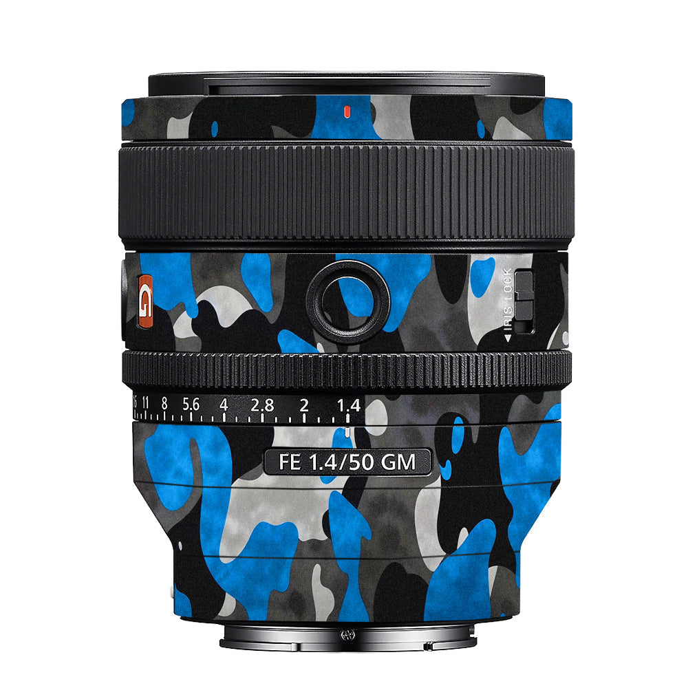 Blue Grey Camo Sony FE 50mm f/1.4 GM Camera Lens Skin