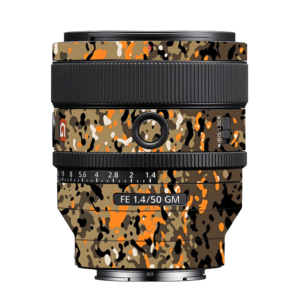 Orange Brown Spot Sony 50mm 1.4 Camera Lens Skin