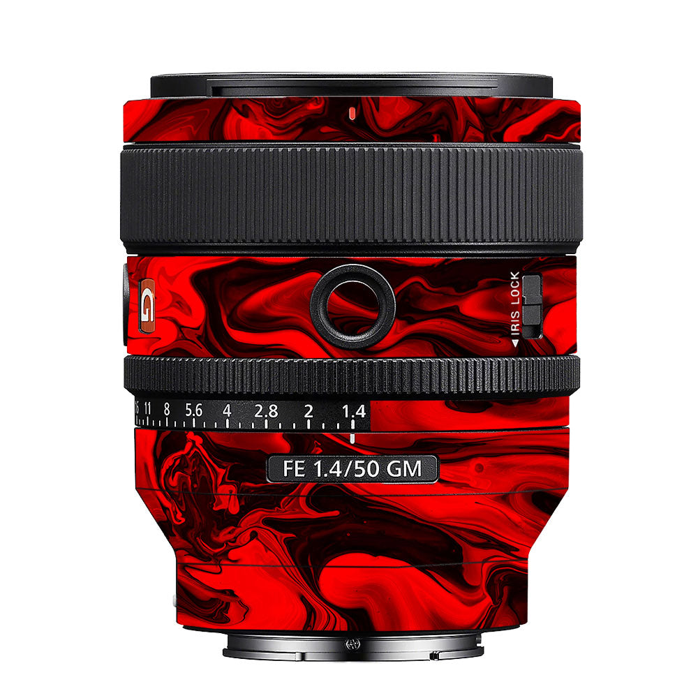Red Lava Flow Sony FE 50mm f/1.4 GM Camera Lens Skin