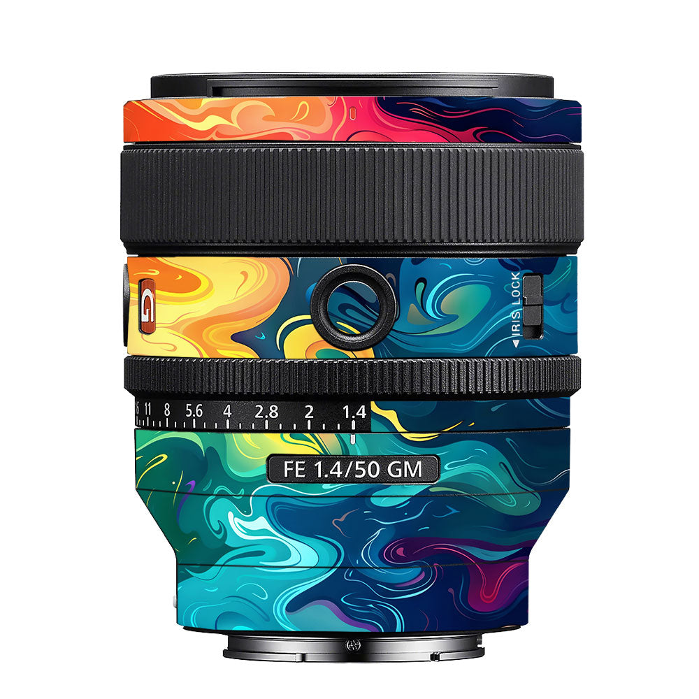 Rainbow Liquid Fusion Sony FE 50mm f/1.4 GM Camera Lens Skin
