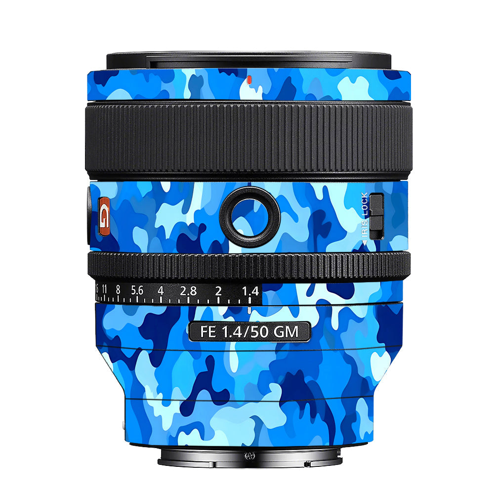 Arctic Blue Camo Pattern Sony FE 50mm f/1.4 GM Camera Lens Skin