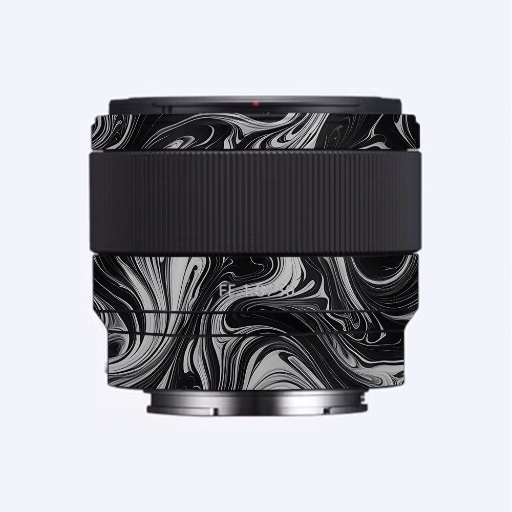 Black and White Marble Sony FE 50mm f/1.8 Camera Lens Skin