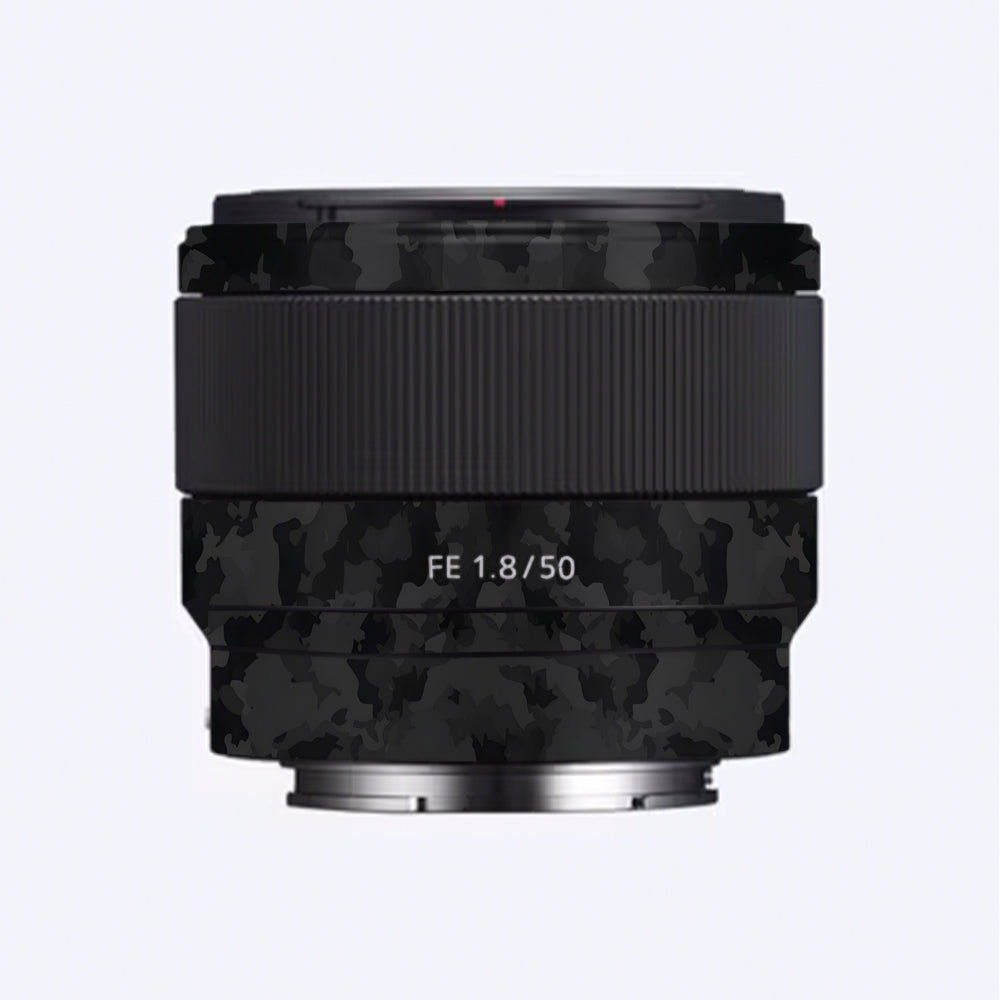 Black Camouflage Sony FE 50mm f/1.8 Camera Lens Skin