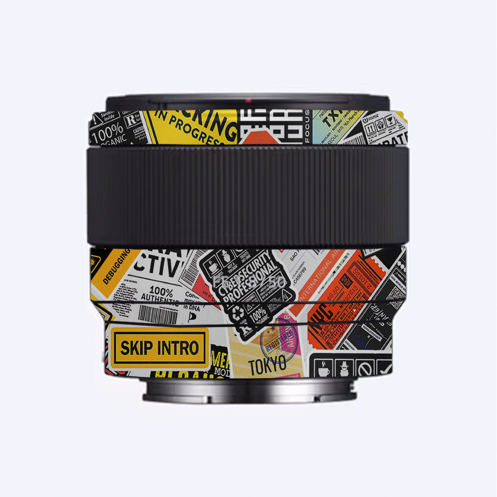 Tech Aesthetic Sticker Collage Sony FE 50mm f/1.8 Camera Lens Skin
