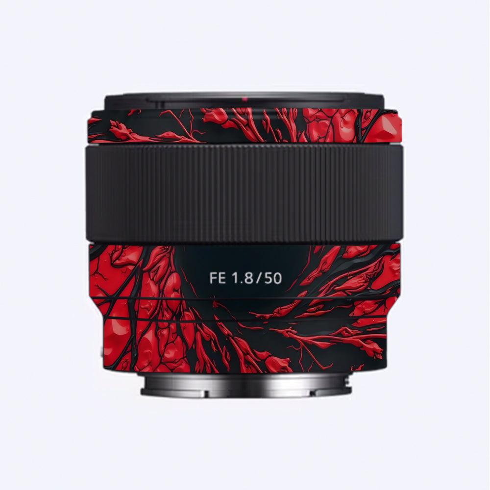 Venom Red Sony FE 50mm f/1.8 Camera Lens Skin