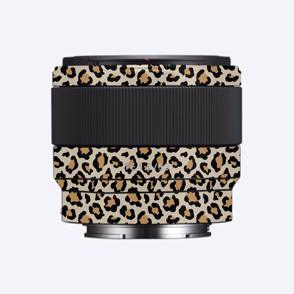Sandy Leopard Spots Sony FE 50mm f/1.8 Camera Lens Skin