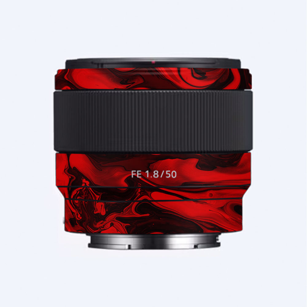 Red Lava Flow Sony FE 50mm f/1.8 Camera Lens Skin