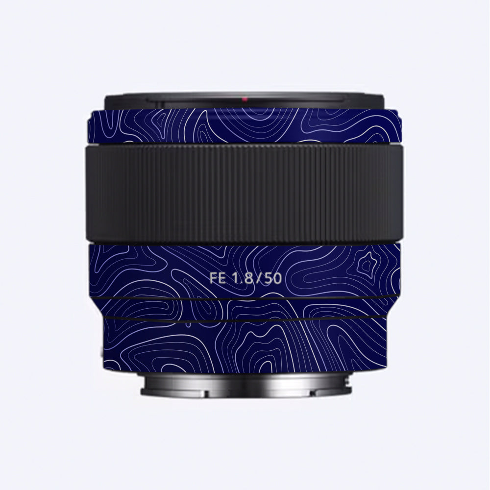 Deep Blue Contour Sony FE 50mm f/1.8 Camera Lens Skin