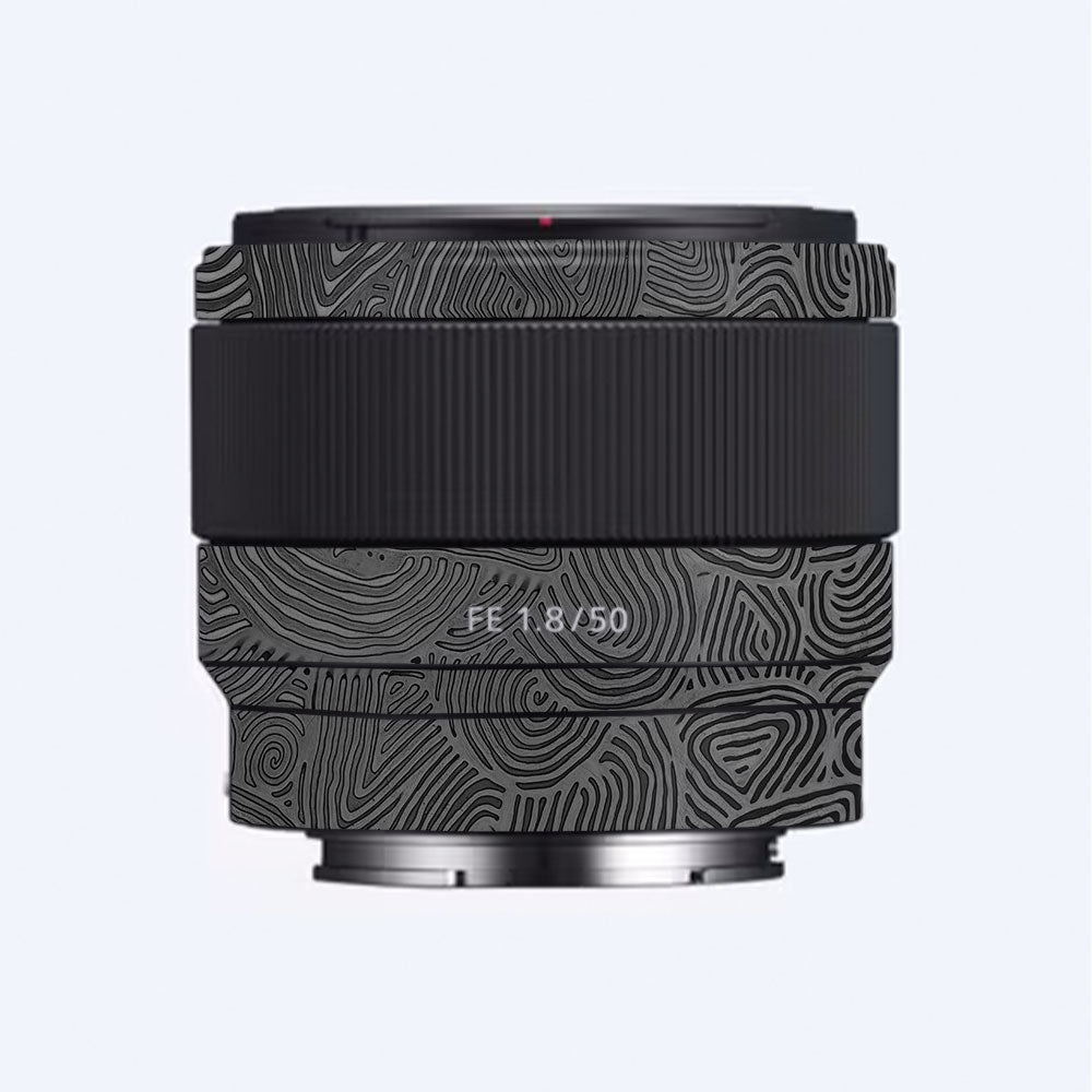 Monochrome Line Maze Sony FE 50mm f/1.8 Camera Lens Skin