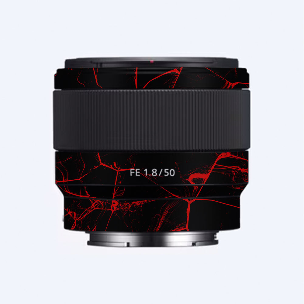 Red Neural Grid Sony FE 50mm f/1.8 Camera Lens Skin