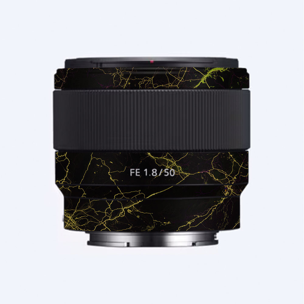 Electric Gold Veins Sony FE 50mm f/1.8 Camera Lens Skin