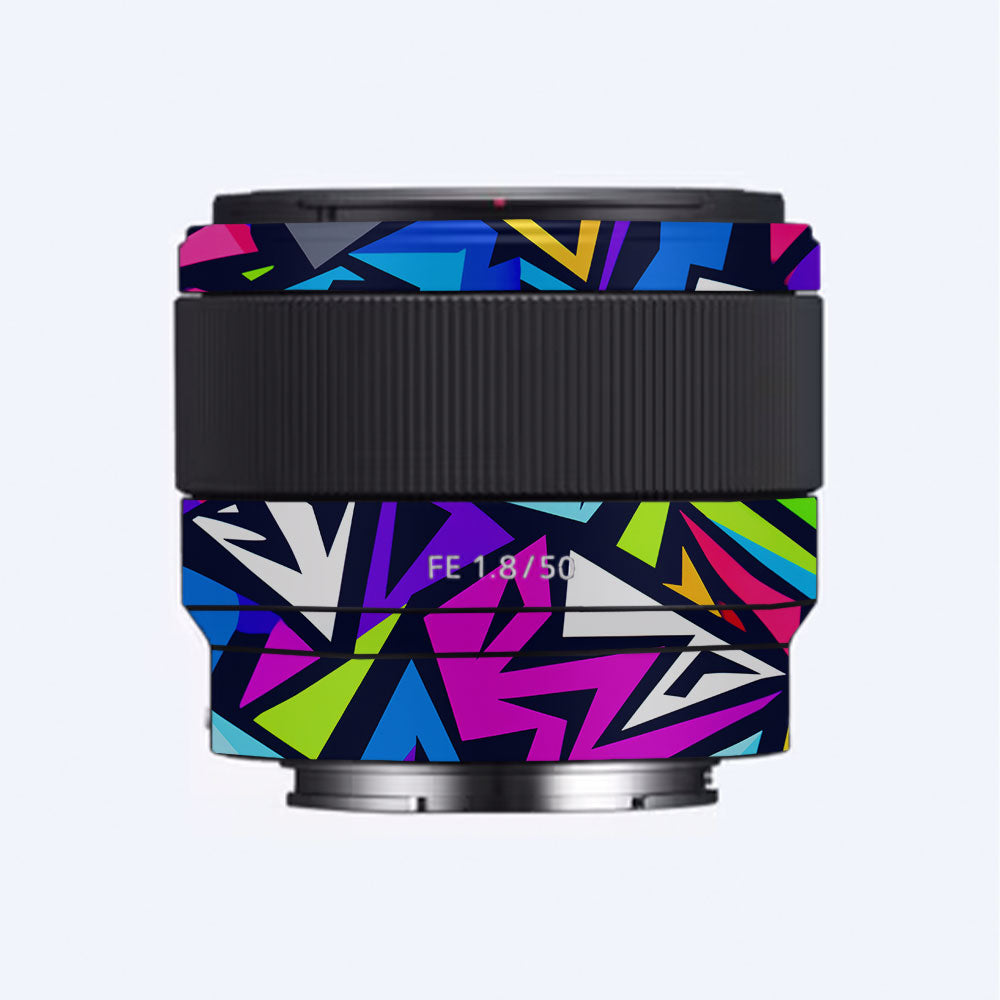 Bold Geometric Pop Sony FE 50mm f/1.8 Camera Lens Skin