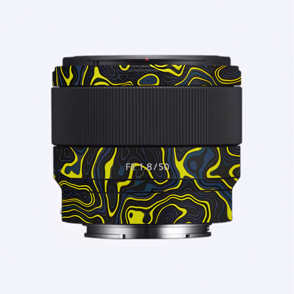 Neon Lava Contours Sony FE 50mm f/1.8 Camera Lens Skin
