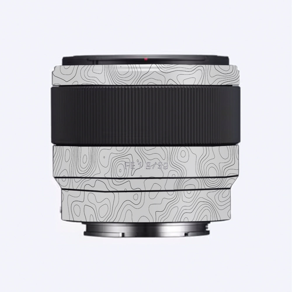 White Contour Design Sony 50mm 1.8 Camera Lens Skin