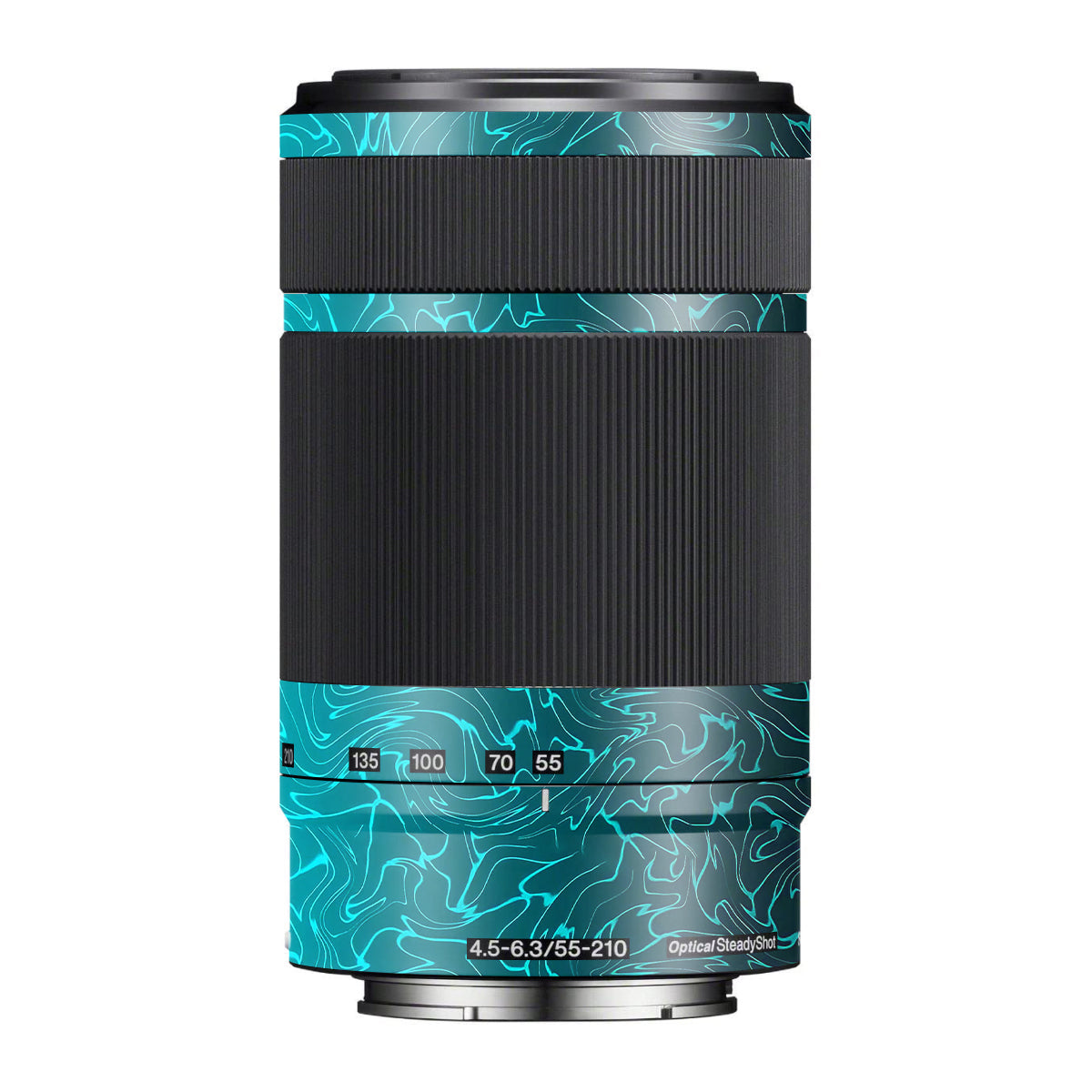 Cyan Blue to Black Gradient Sony E 55-210mm F/4.5-6.3 OSS Camera Lens Skin
