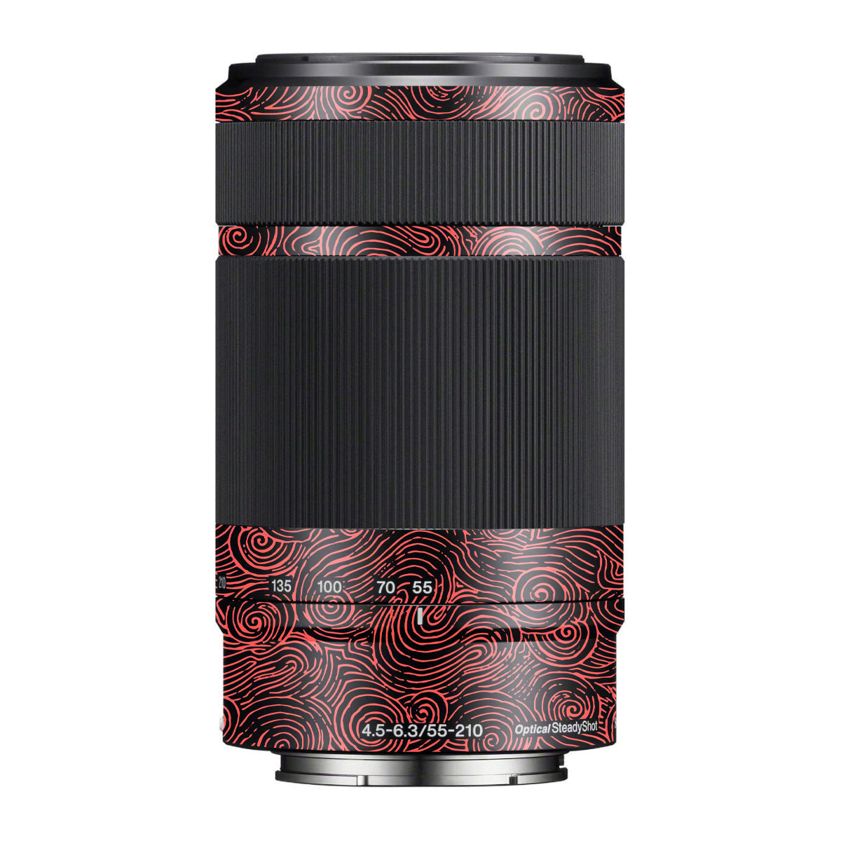 Red Spirals Sony E 55-210mm F/4.5-6.3 OSS Camera Lens Skin