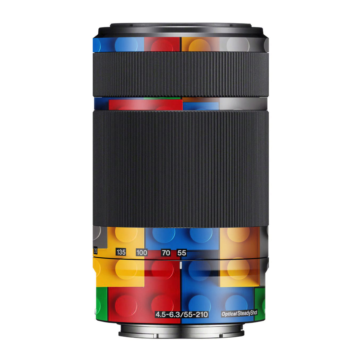 Colorful LEGO Brick Wall Pattern Sony E 55-210mm F/4.5-6.3 OSS Camera Lens Skin